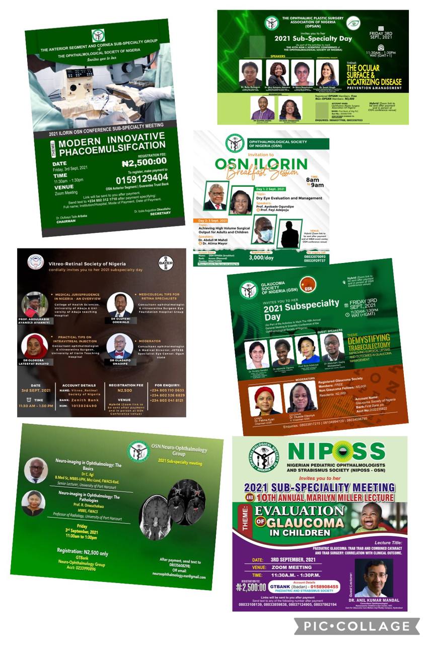 Subspecialty meetings at the 45th Annual general meeting of the Ophthalmological Society of Nigeria