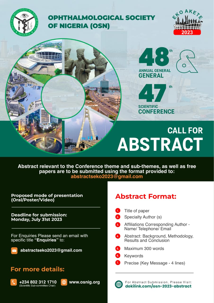 The 48th Annual General Meeting and 47th Scientific Conference of the Ophthalmological Society of Nigeria (OSN) "Eko Akete" 2023