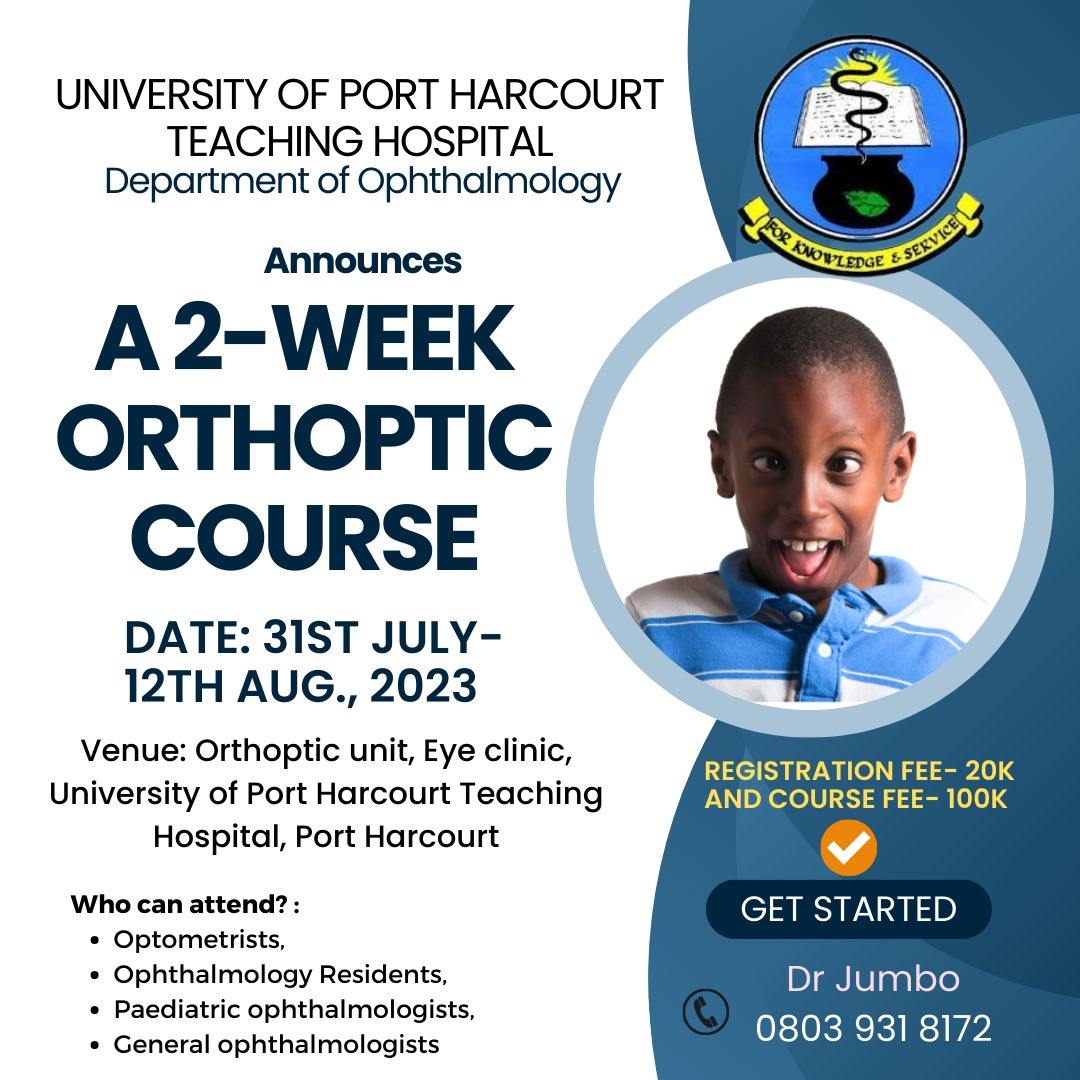 Two-week Orthoptic course by the University of Port Harcourt Teaching Hospital